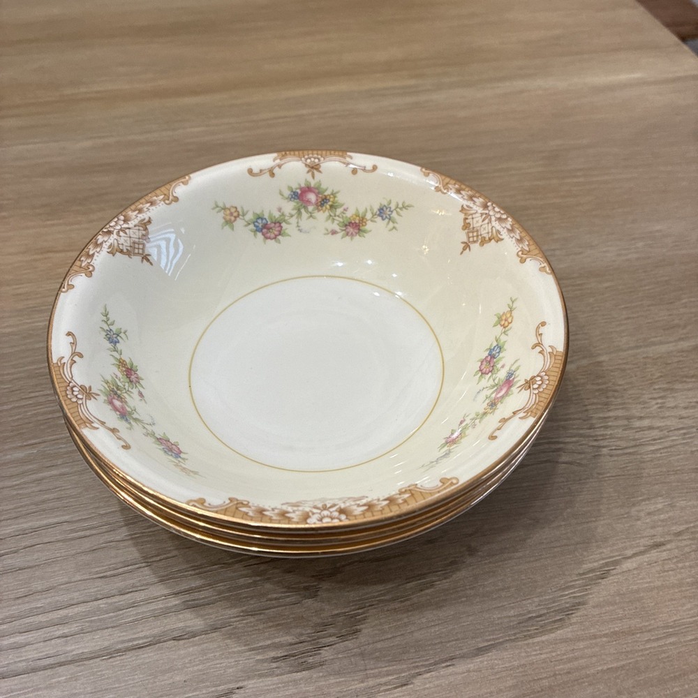 Homer Laughlin Bowls ARISTOCRAT L52N5 Fruit Dessert Set Of 3 Eggshell Nautilus.